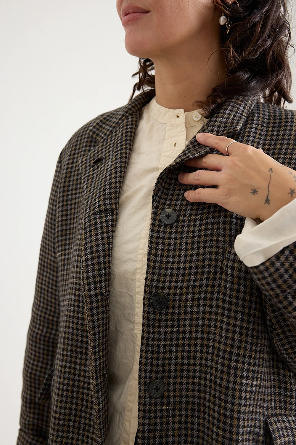 Metta - Dominique Blazer - Shepherd's Plaid - Image 4