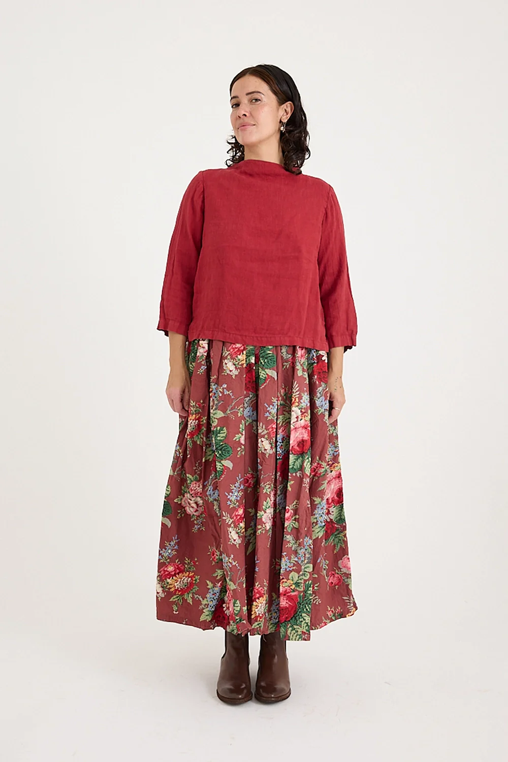Metta - Emma Button Back Top - Light Linen