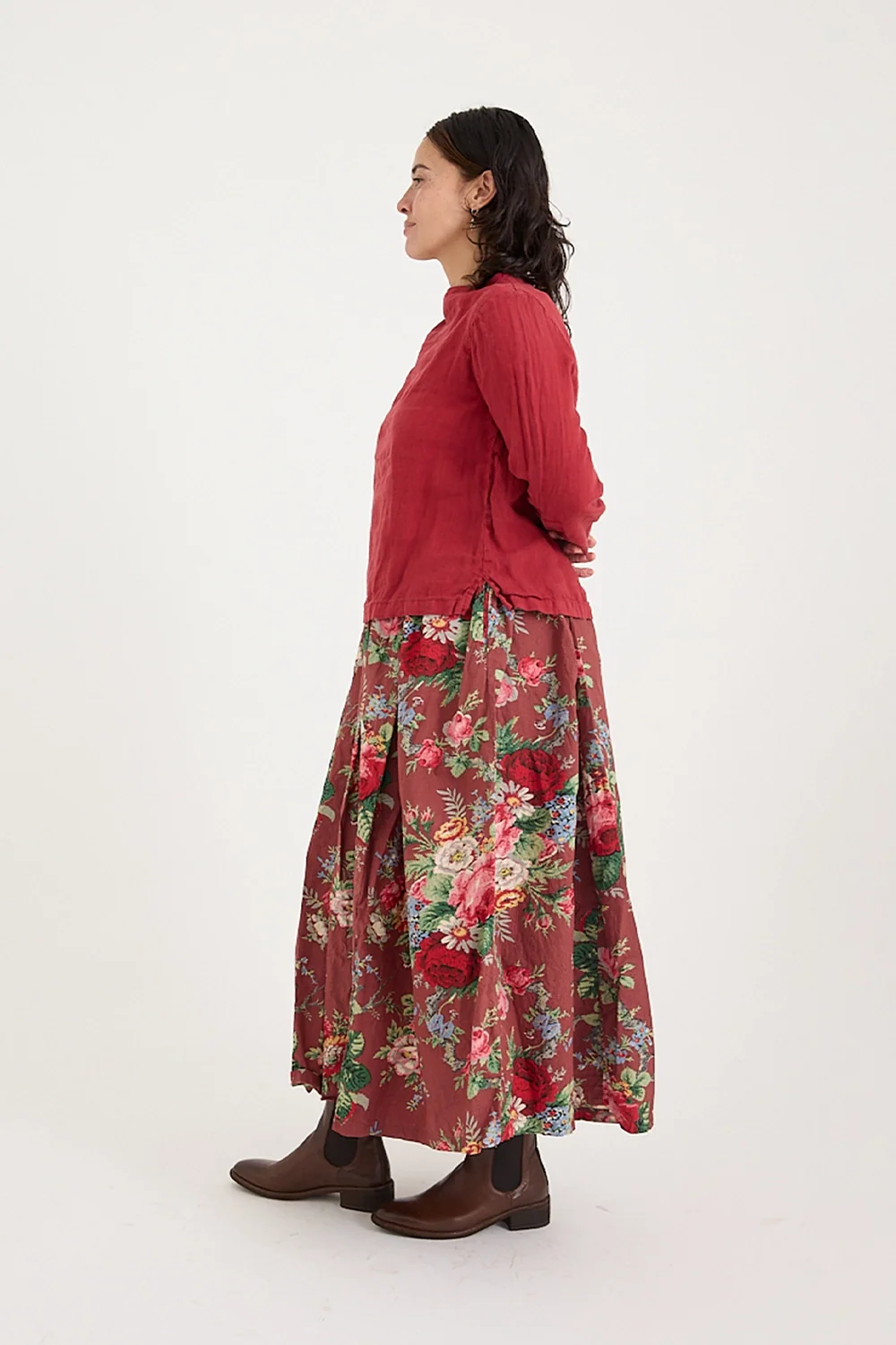 Metta - Emma Button Back Top - Light Linen - Image 2