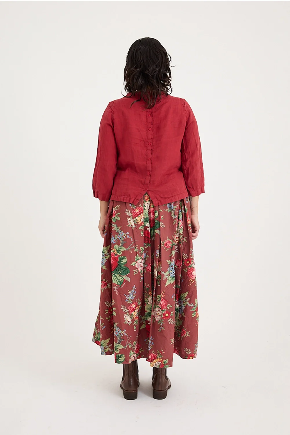 Metta - Emma Button Back Top - Light Linen - Image 3