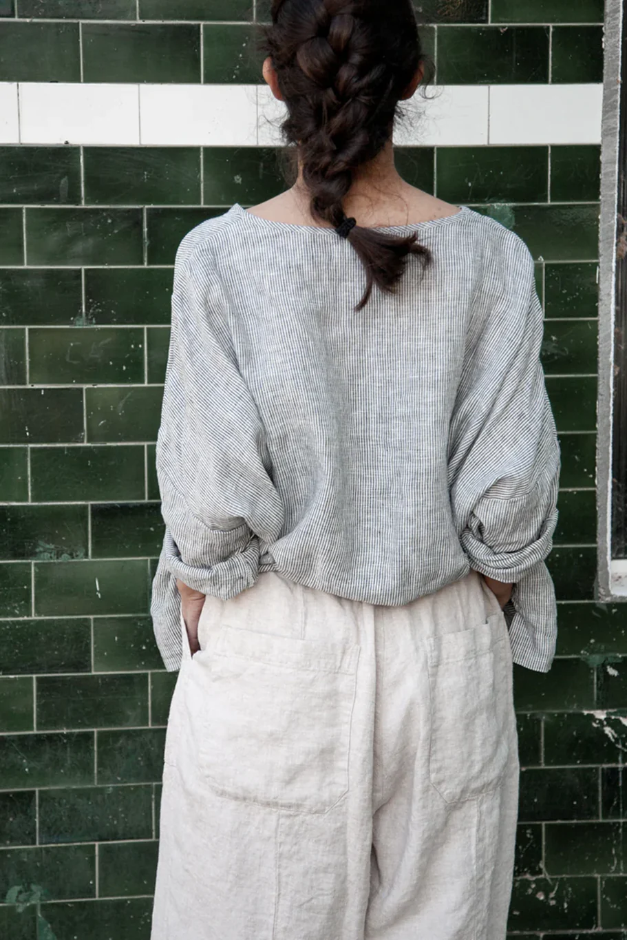 Metta - Frankie Peg Pant with Zipper - Mid Weight Linen - Image 3