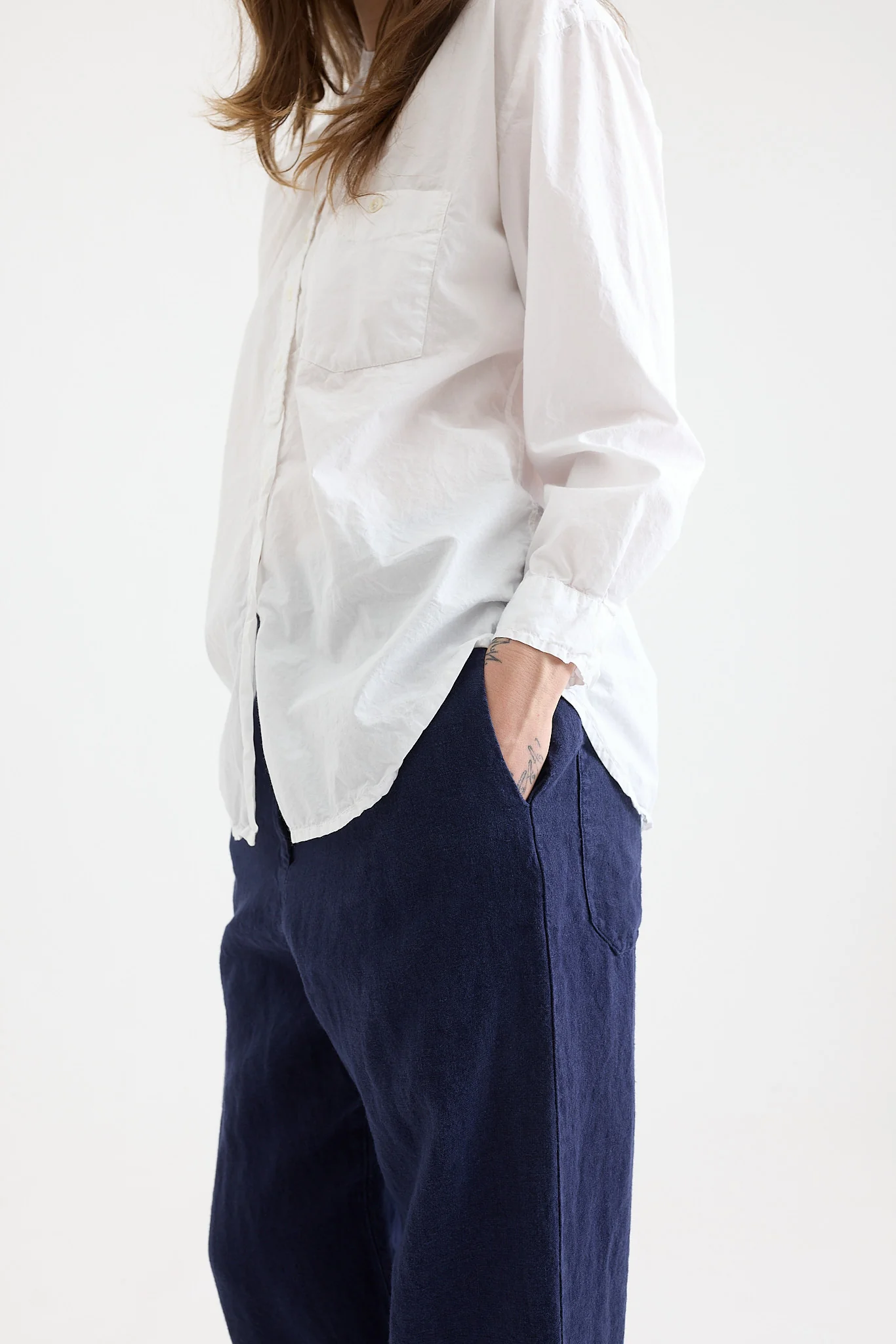 Metta - Italy Collarless Shirt - Cotton Poplin - Image 5