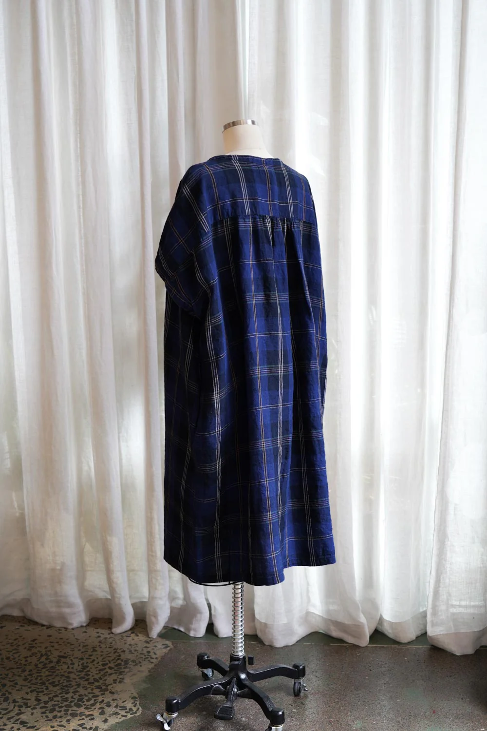 Metta - Kaia Tunic Dress - Blue Tartan Check - Image 3