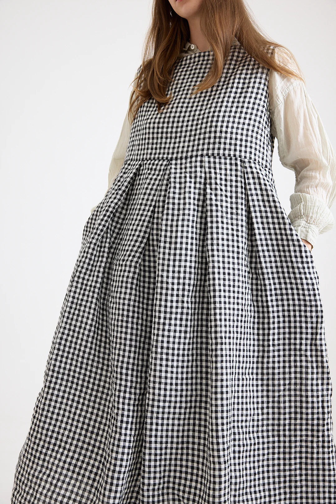 Metta - Lucille Dress - Gingham Check Linen - Image 2