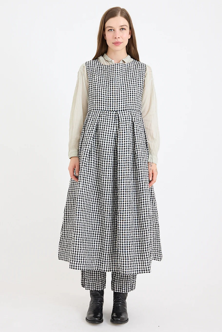 Metta - Lucille Dress - Gingham Check Linen - Image 3