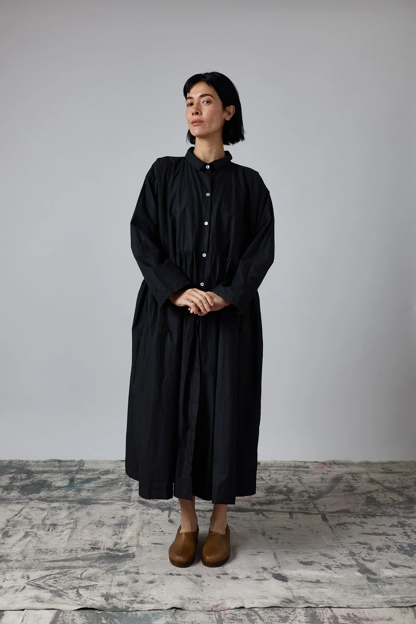 Metta - Oak Gathered Waist Dress - Cotton Twill - Image 11