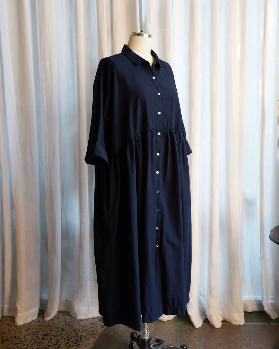 Metta - Oak Gathered Waist Dress - Cotton Twill - Image 5