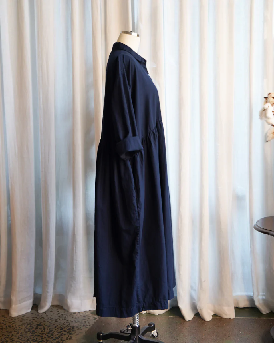 Metta - Oak Gathered Waist Dress - Cotton Twill - Image 7