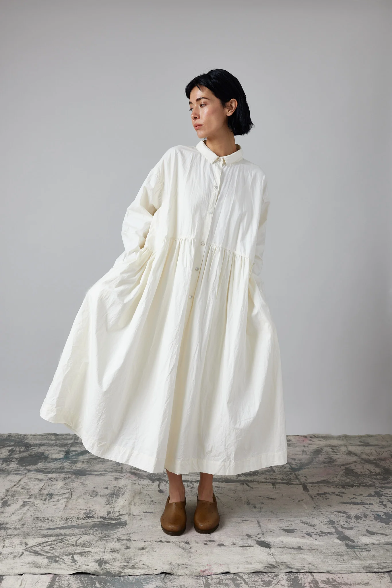 Metta - Oak Gathered Waist Dress - Cotton Twill - Image 9