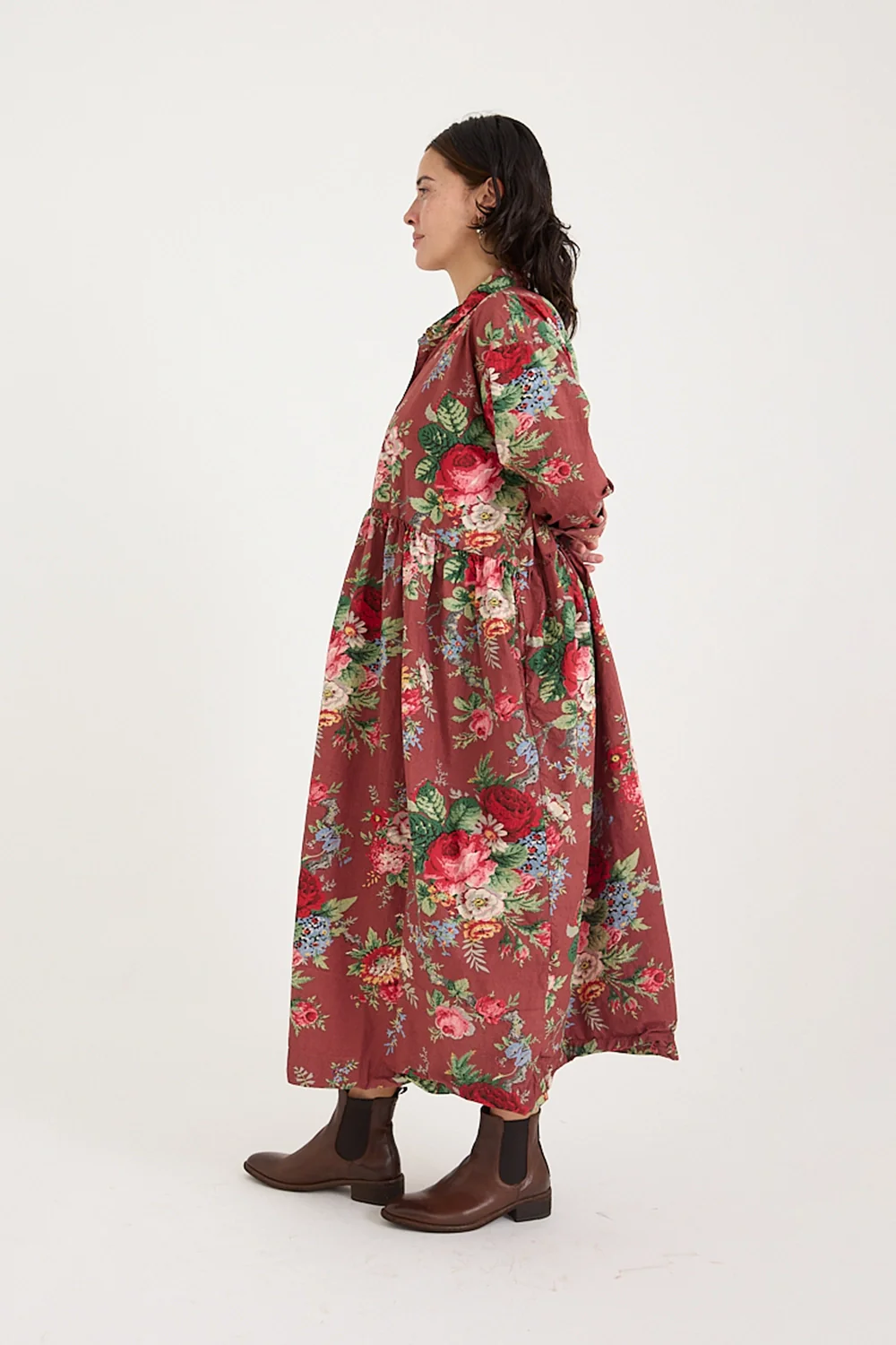 Metta - Oak Gathered Waist Dress - Sunset Garden Chintz - Image 4