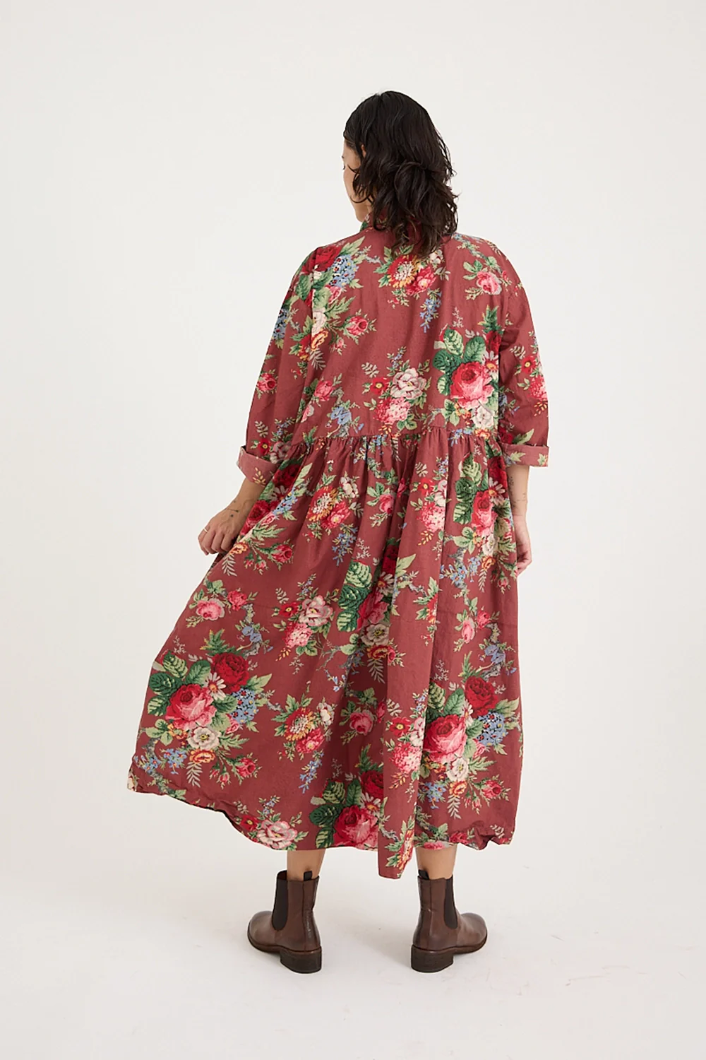 Metta - Oak Gathered Waist Dress - Sunset Garden Chintz - Image 5