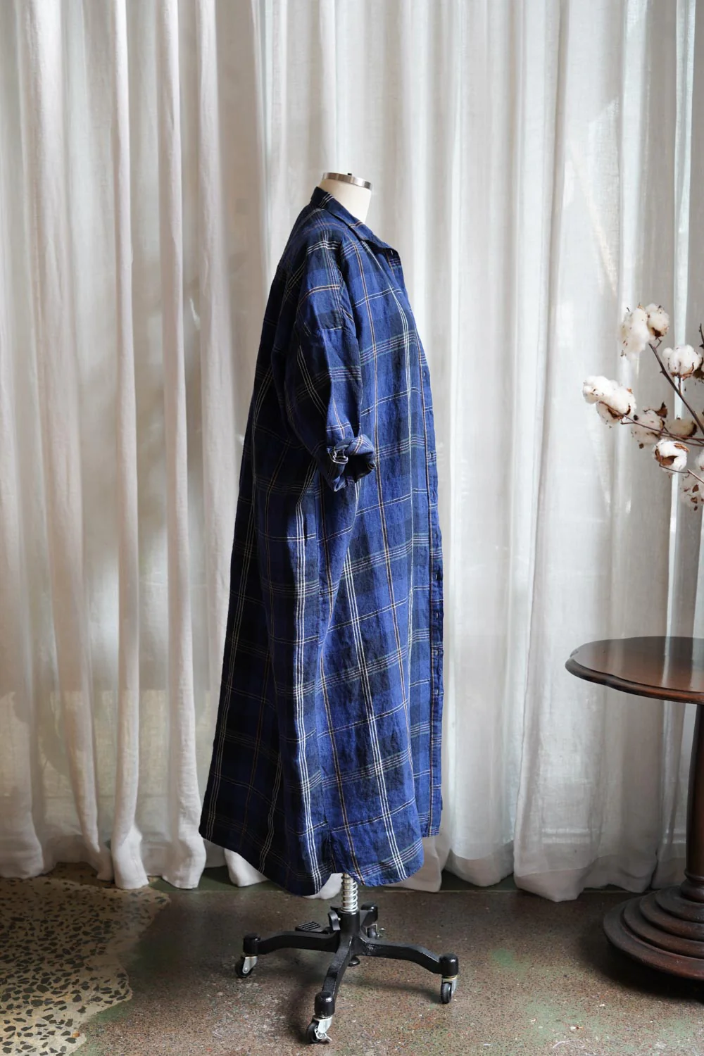 Metta - Ophelia Shirt Dress - Blue Tartan Check - Image 3