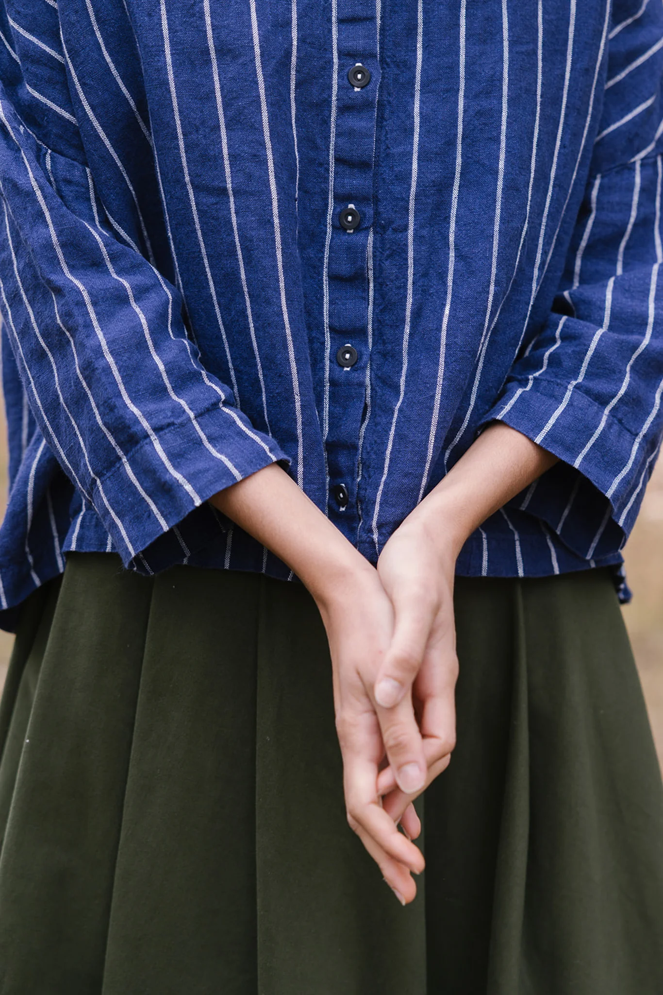 Metta - Rae Shirt - Pinstripe Linen - Image 2