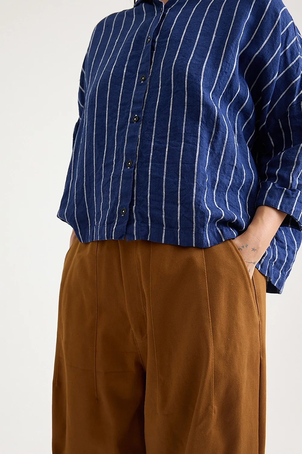 Metta - Rae Shirt - Pinstripe Linen - Image 3