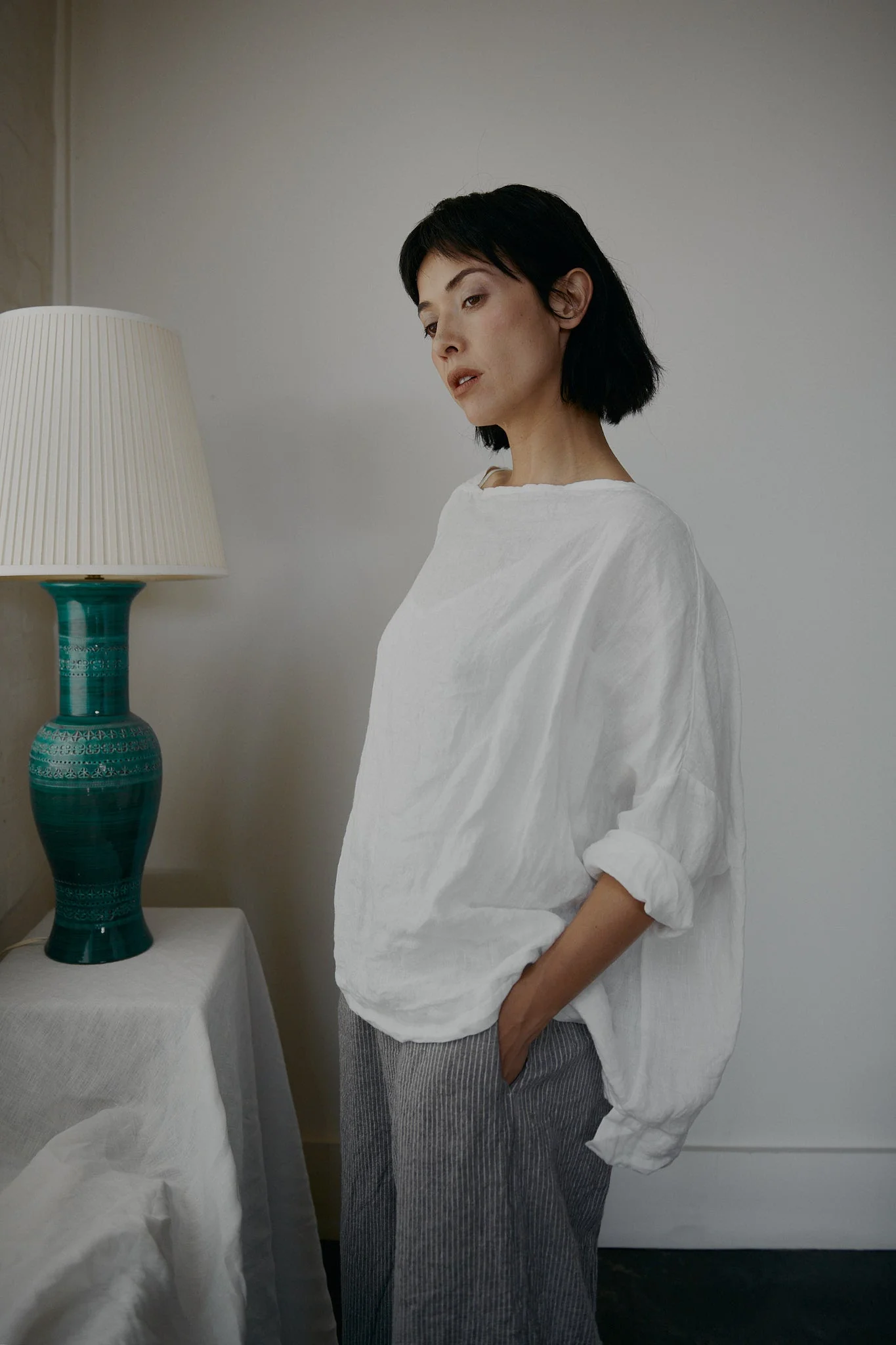 Metta - Sailor Boxy Top - Light Linen - Image 4