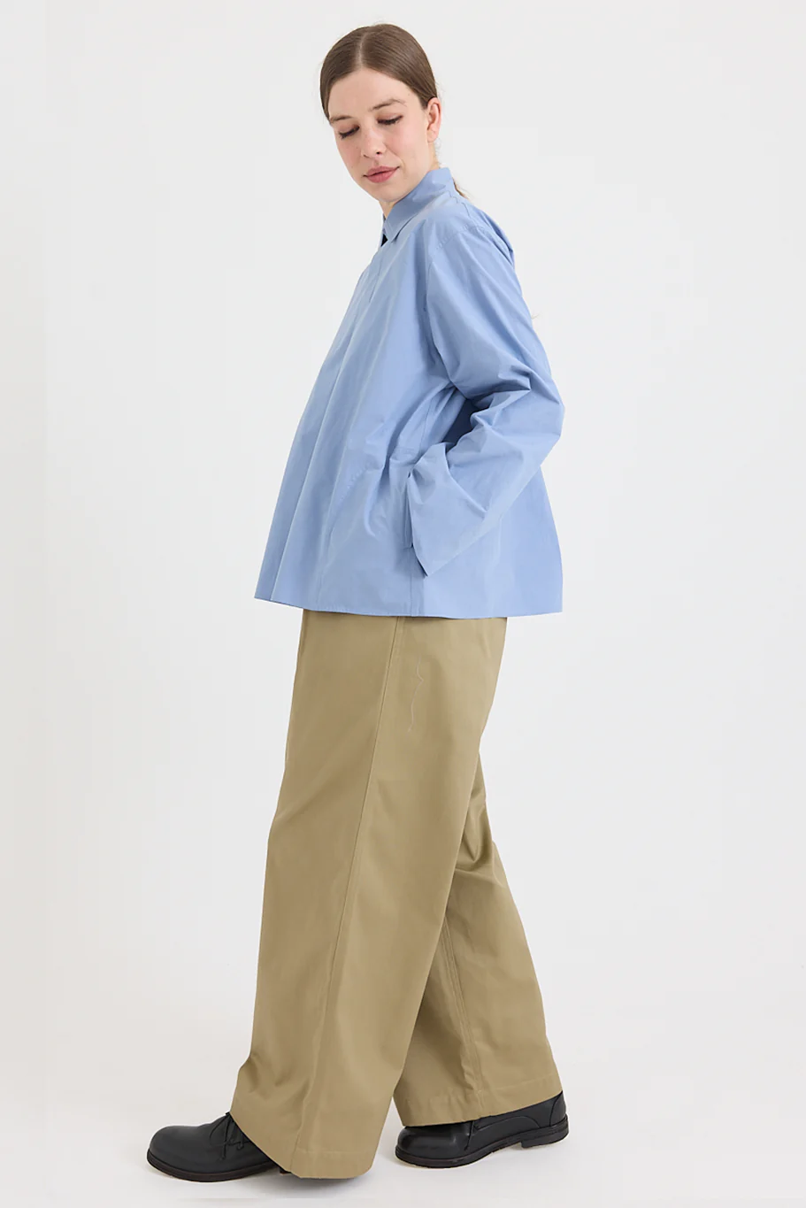 Sofie D'Hoore - Breton Blouse - Washed Cotton Poplin - Dolphin - Image 2