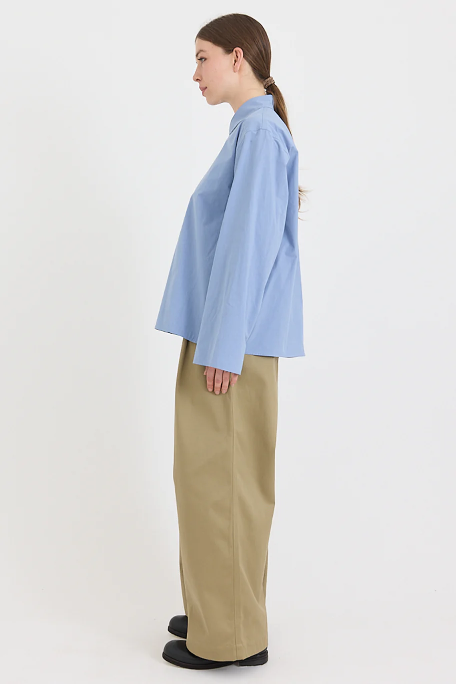 Sofie D'Hoore - Breton Blouse - Washed Cotton Poplin - Dolphin - Image 4