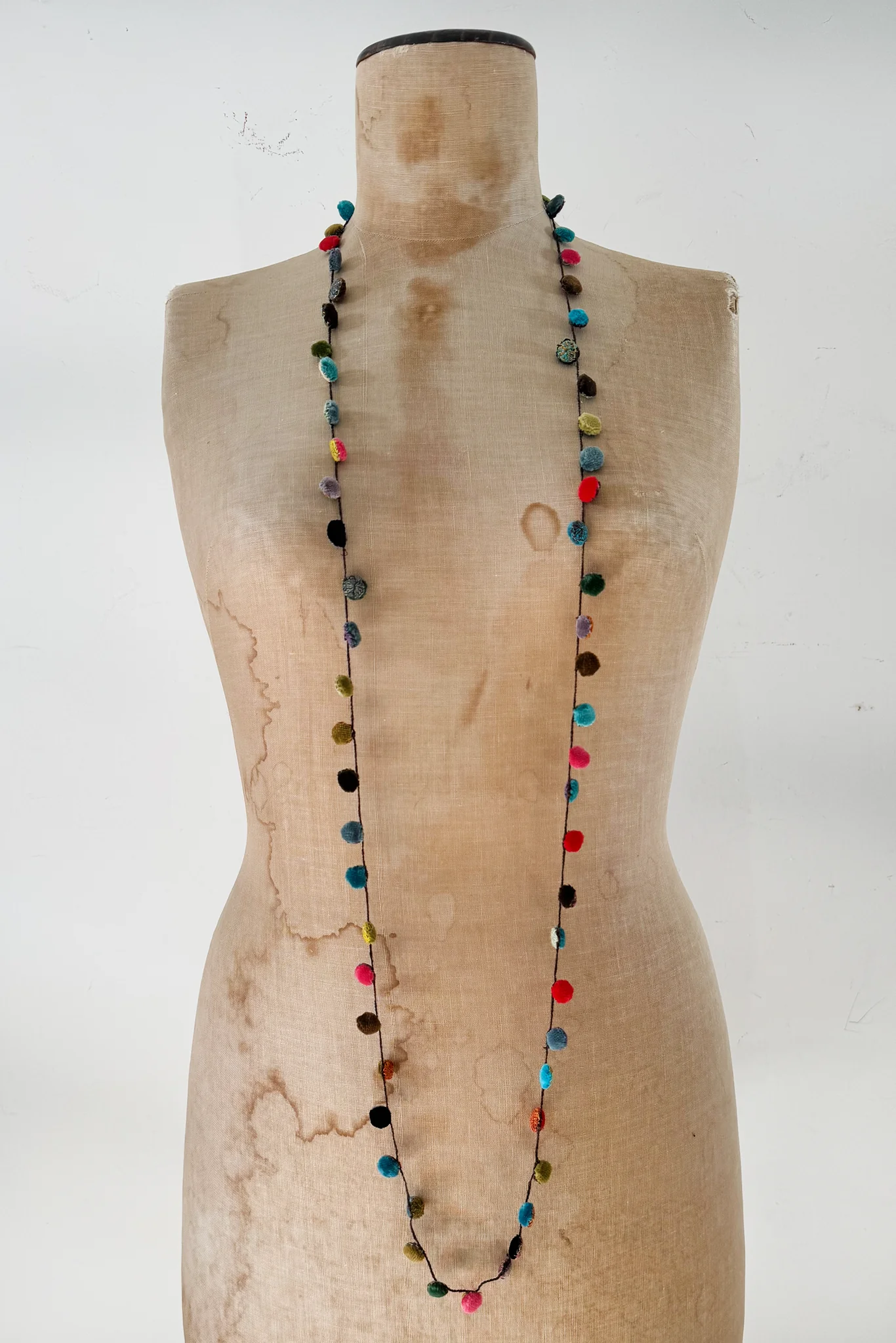 Sophie Digard - Large Linen Crocheted Necklace - PomPom - Image 3