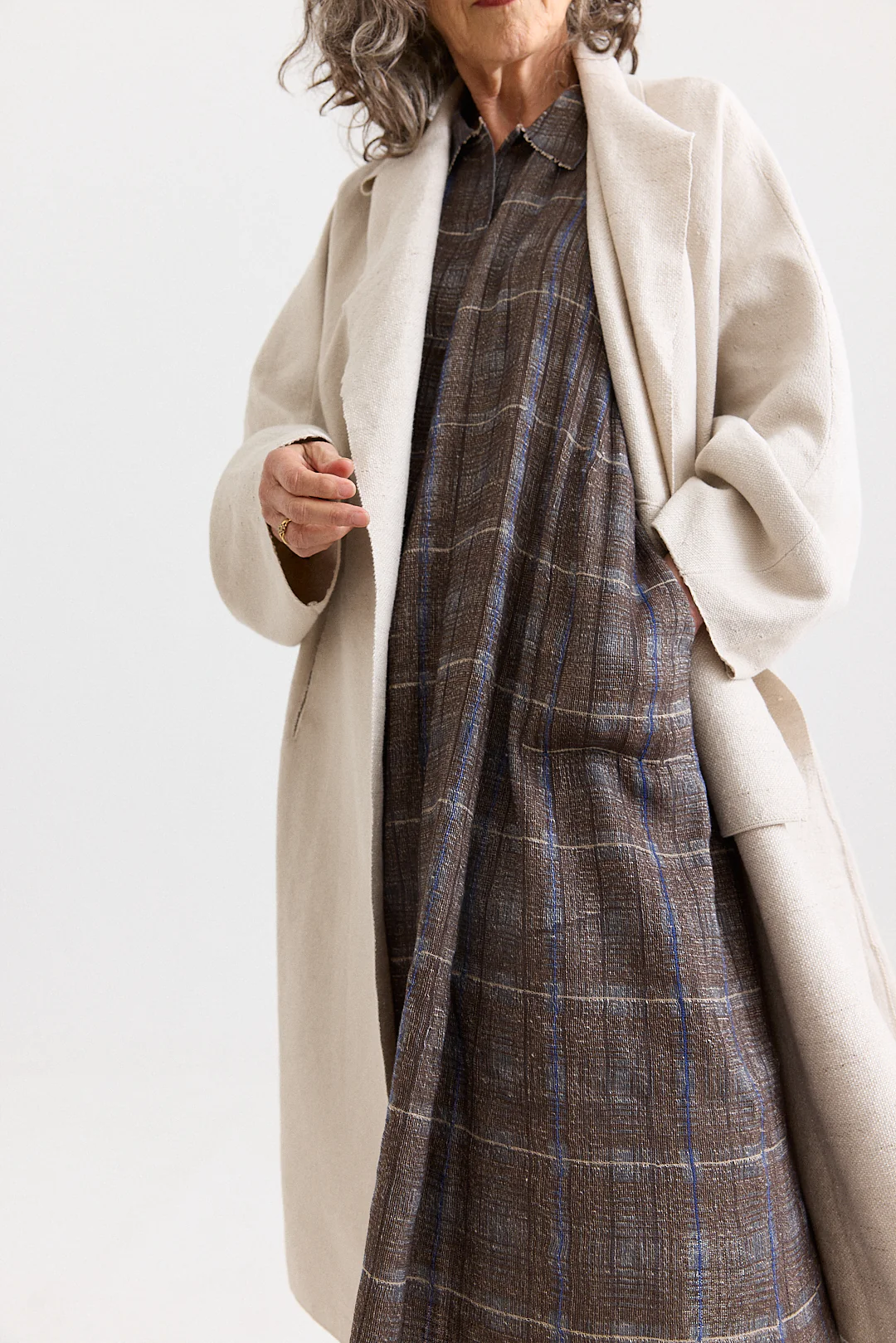 Boboutic - Double Breasted Duster Coat - Pearl - Image 2