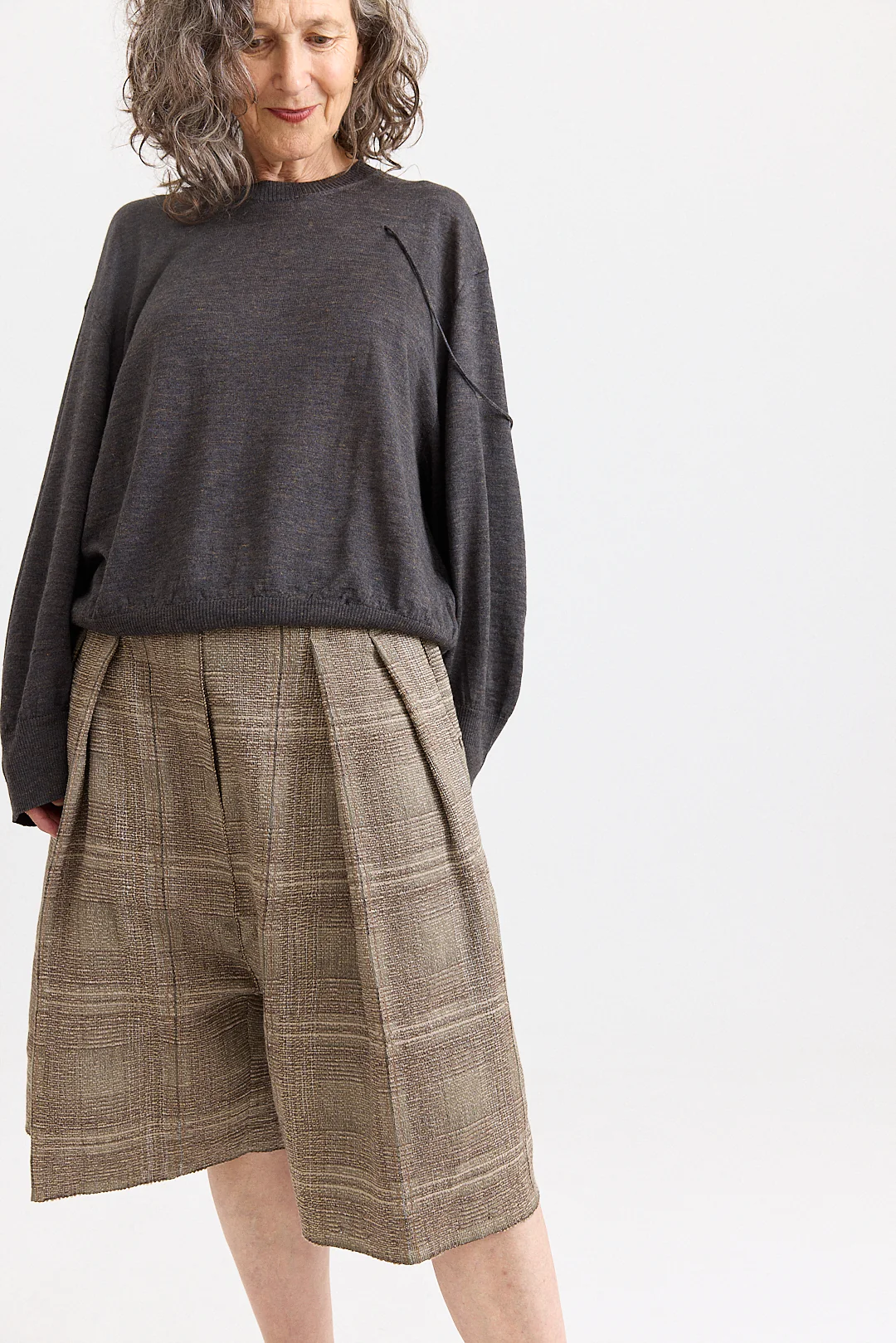 Boboutic - Pleated Short Trousers - Brown/Sage - Image 2