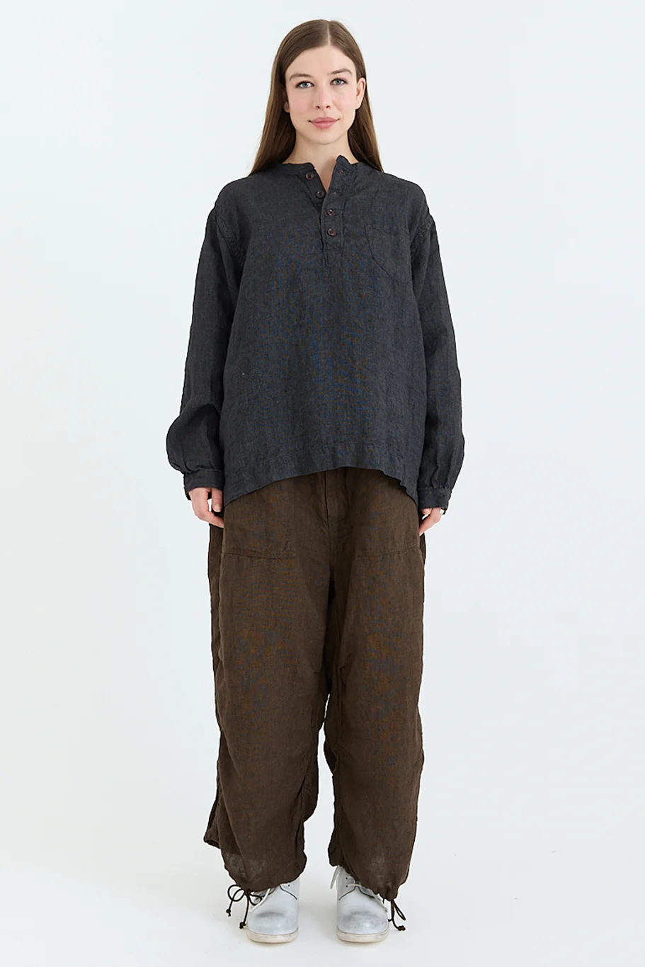 Kaval - Henry Neck Blouse - Washed Linen - Image 6