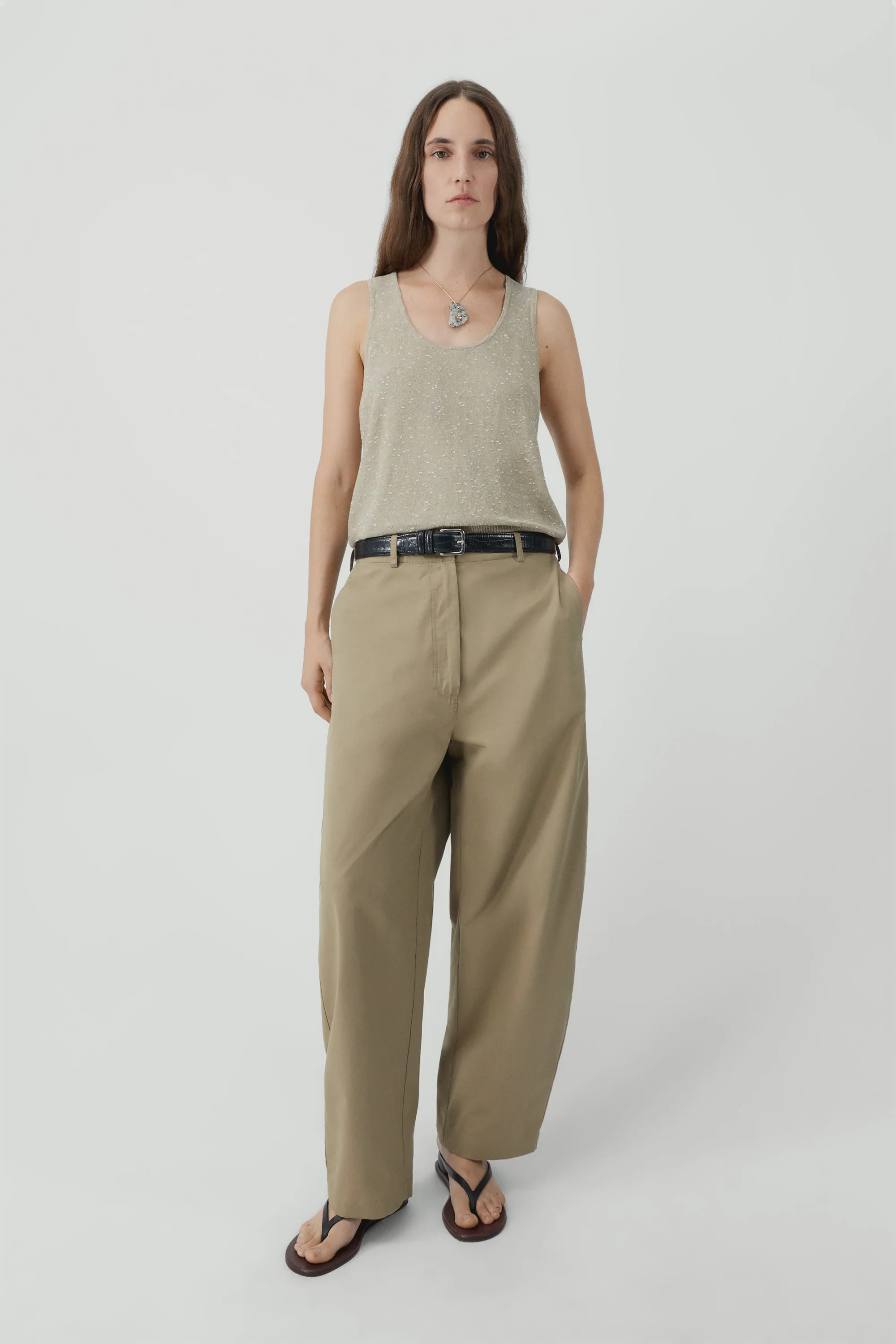 Cordera - Linen & Cotton Flecked Tank Top