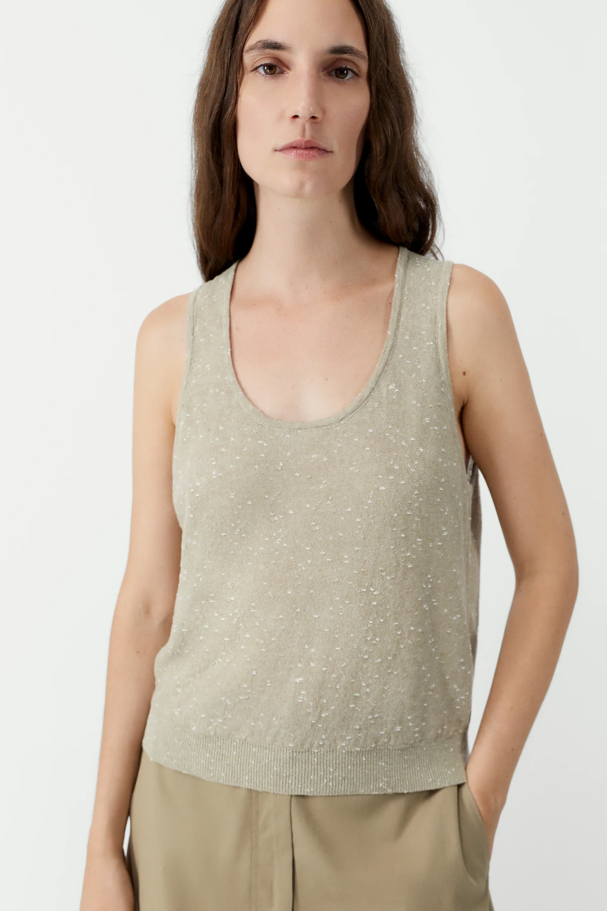Cordera - Linen & Cotton Flecked Tank Top - Image 2