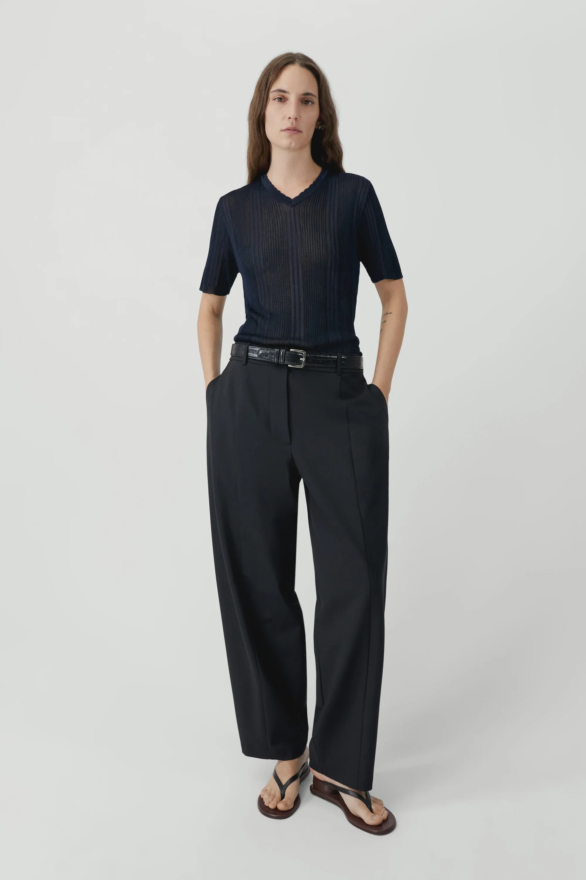 Cordera - Ribbed Knit T-Shirt