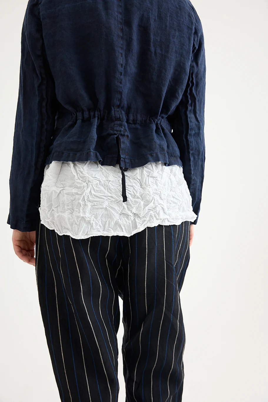 Pas De Calais - Indigo Charcoal Dyed Linen Dobby Jacket - Image 5