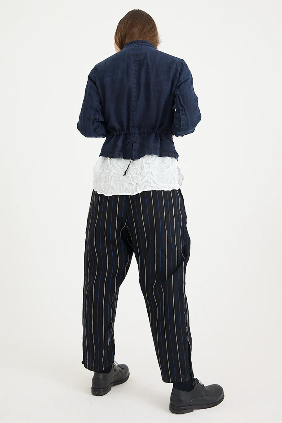 Pas De Calais - Indigo Charcoal Dyed Linen Dobby Jacket - Image 6