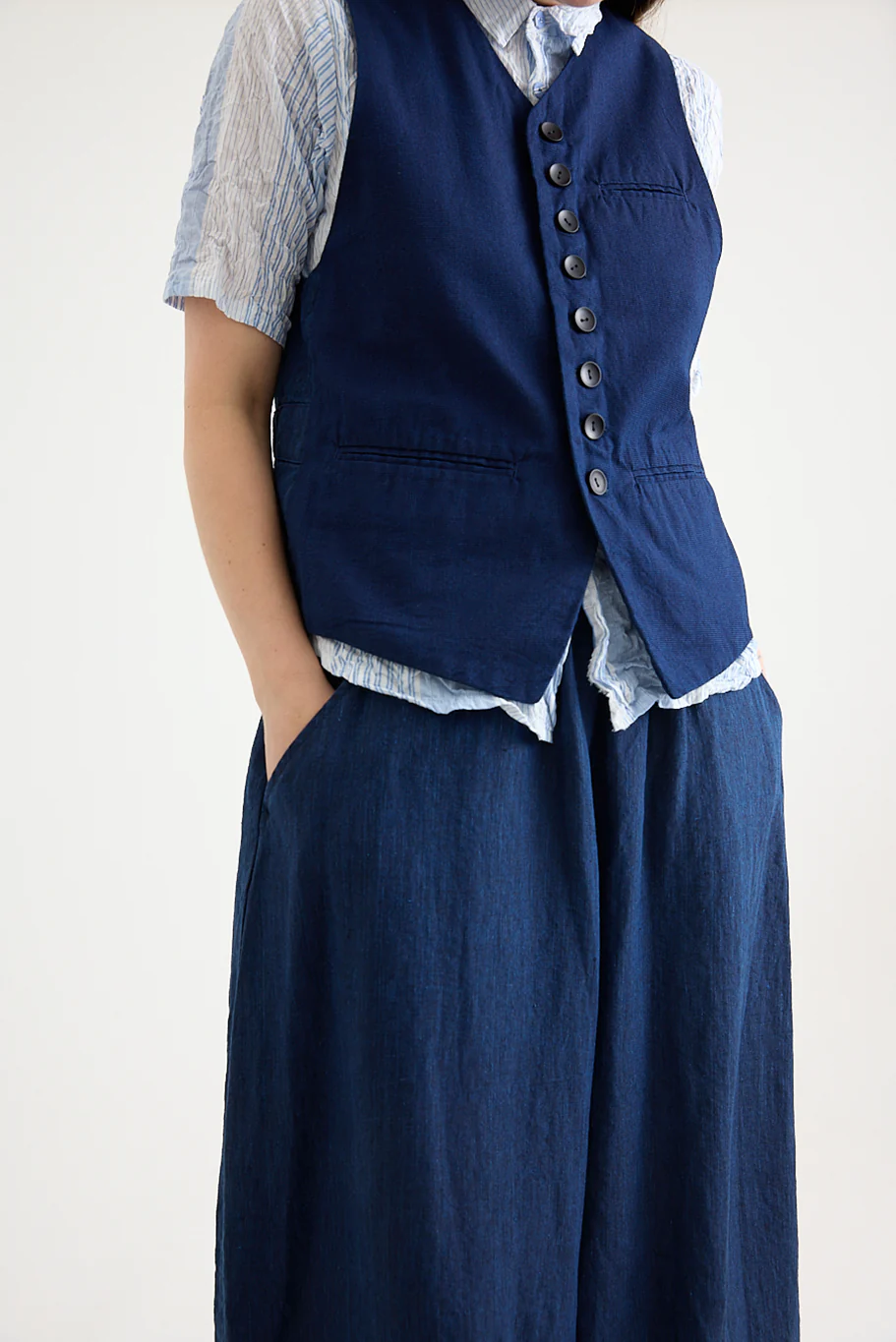 Pas De Calais - Yarn Dye Oxford Vest - Image 3