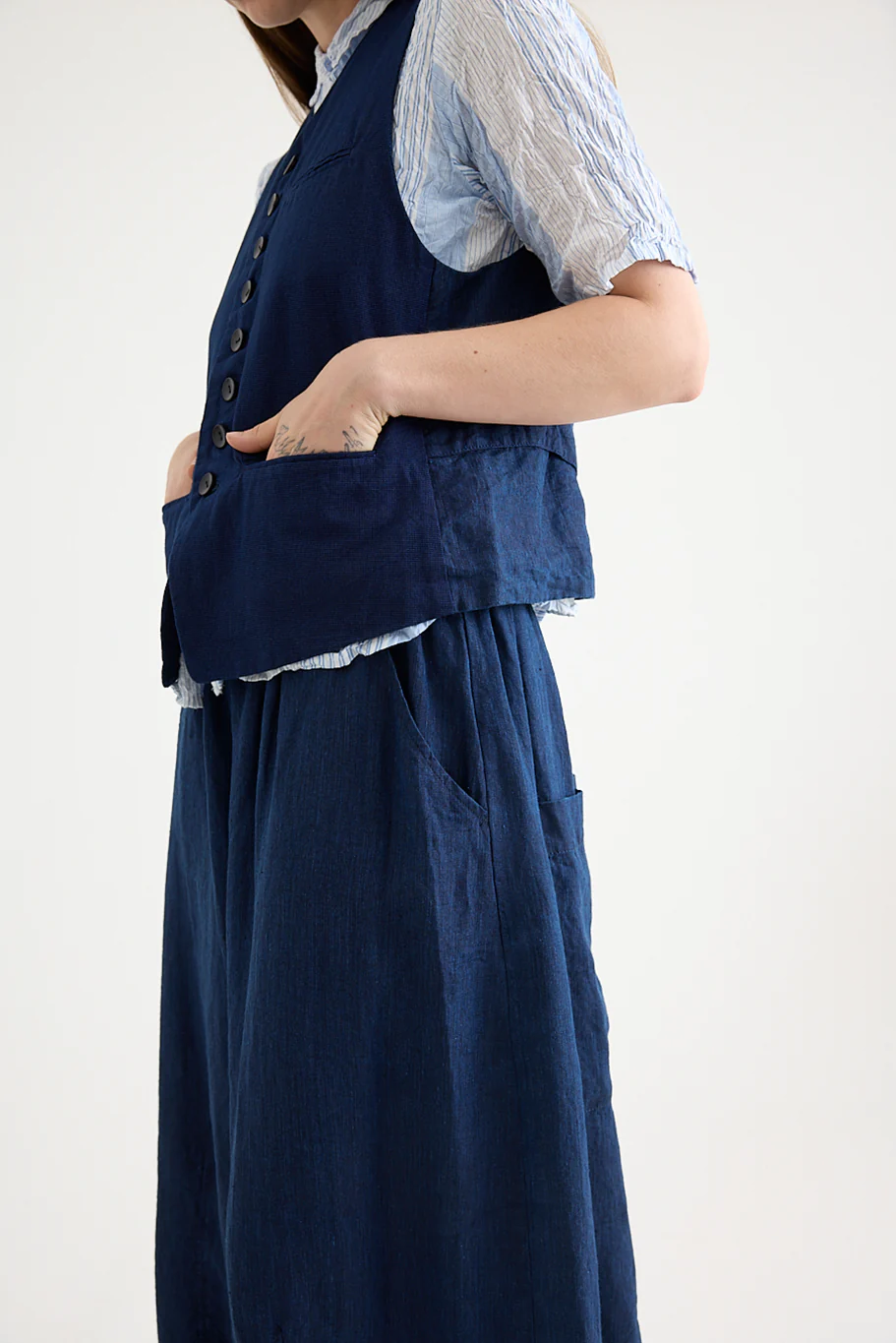 Pas De Calais - Yarn Dye Oxford Vest - Image 4