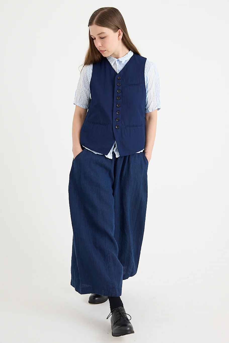 Pas De Calais - Yarn Dye Oxford Vest - Image 6