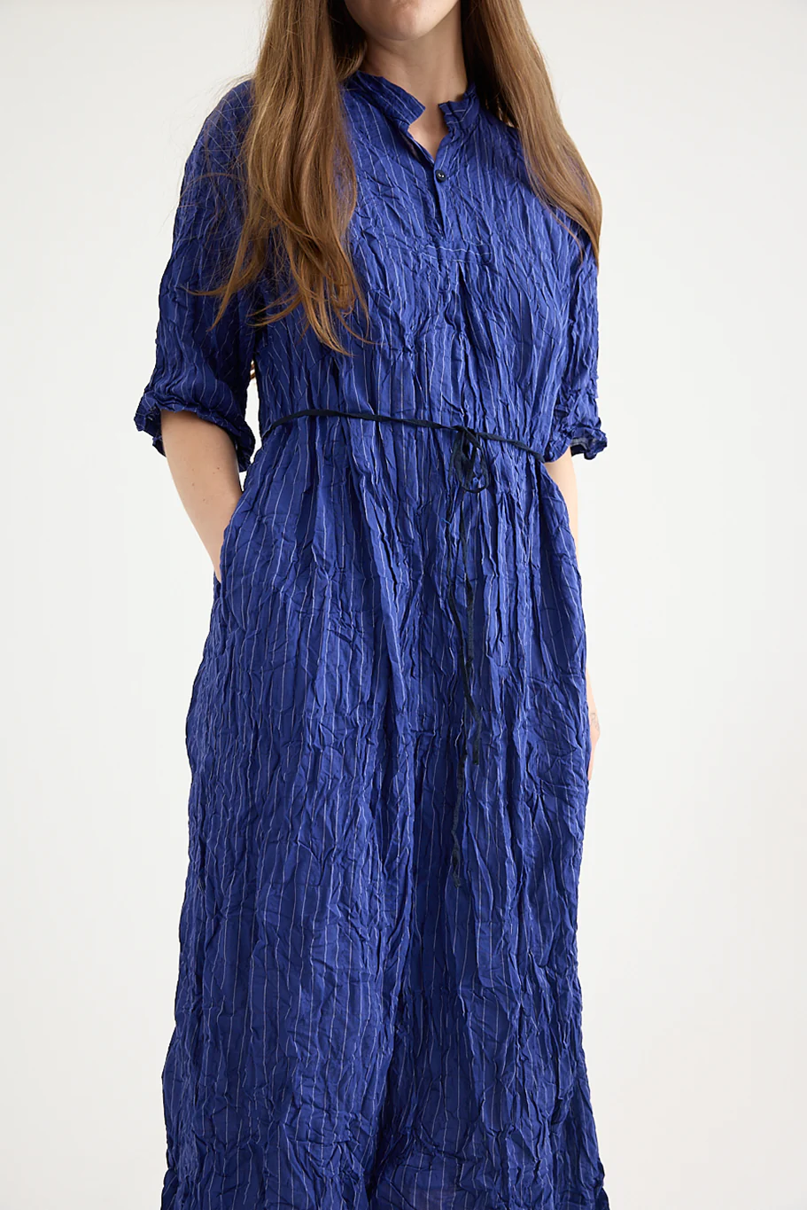 Pas De Calais - Blue Shirring Stripe Dress - Image 10