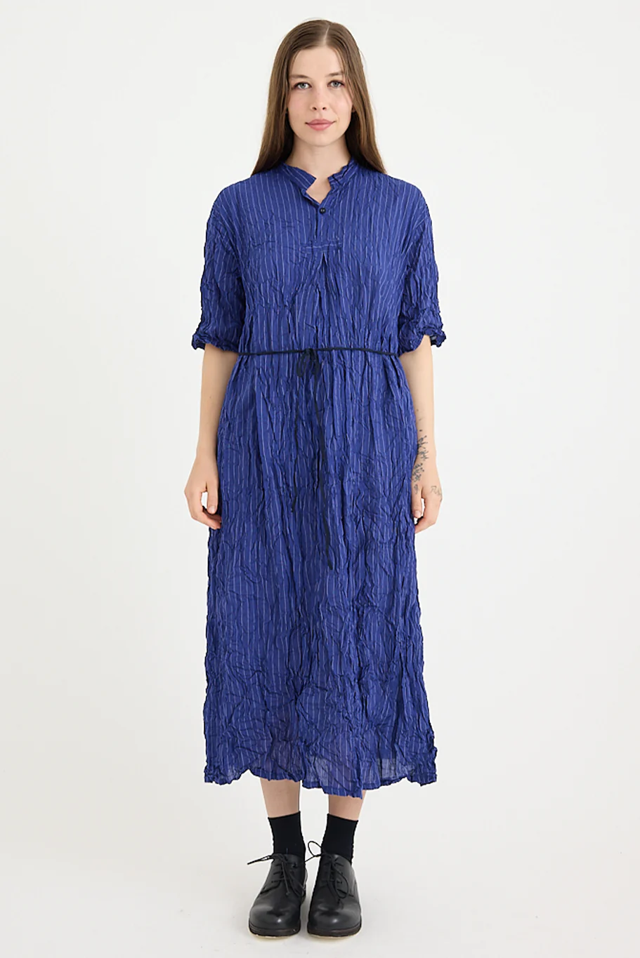 Pas De Calais - Blue Shirring Stripe Dress - Image 11