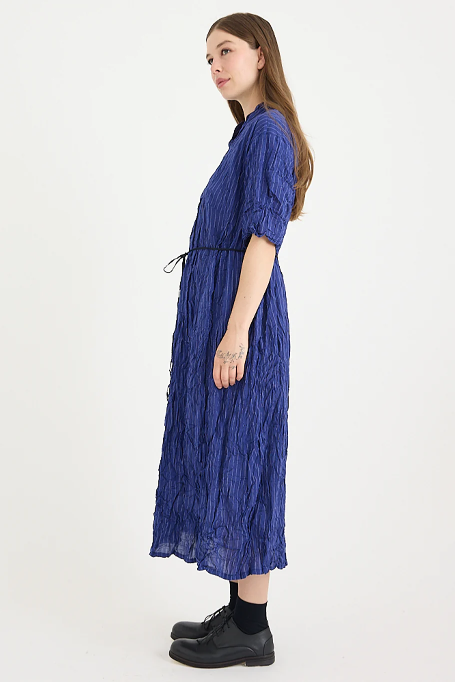 Pas De Calais - Blue Shirring Stripe Dress - Image 12
