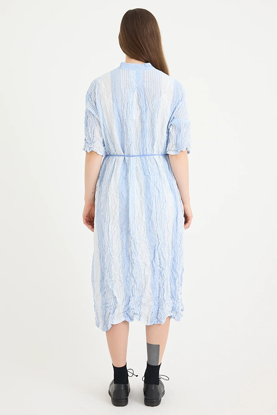 Pas De Calais - Blue Shirring Stripe Dress - Image 5
