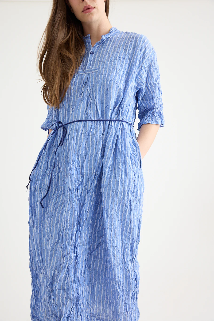 Pas De Calais - Blue Shirring Stripe Dress - Image 7