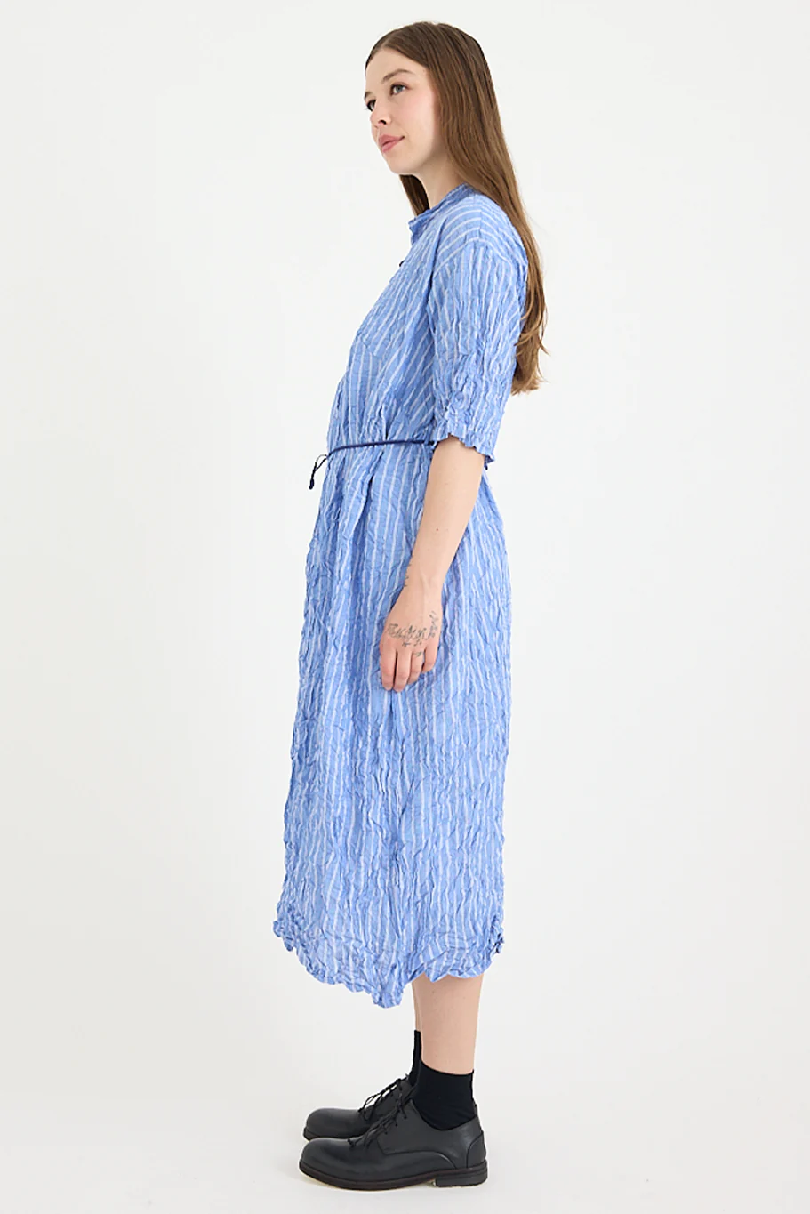 Pas De Calais - Blue Shirring Stripe Dress - Image 8