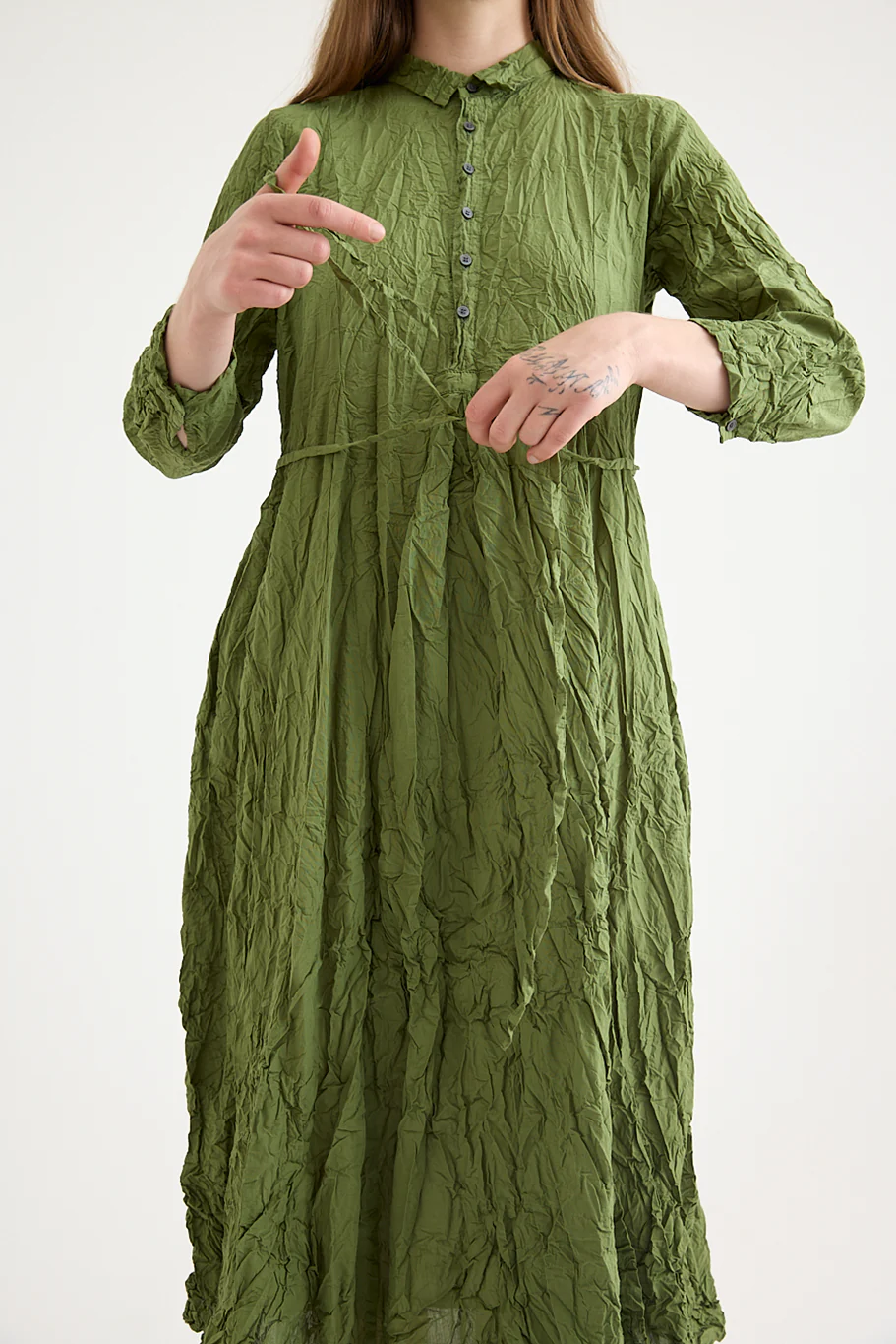Pas De Calais - Washed Cotton Crinkle Dress - Image 3