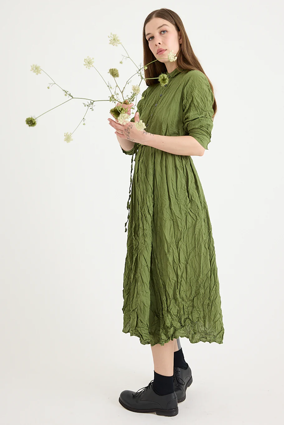 Pas De Calais - Washed Cotton Crinkle Dress - Image 5