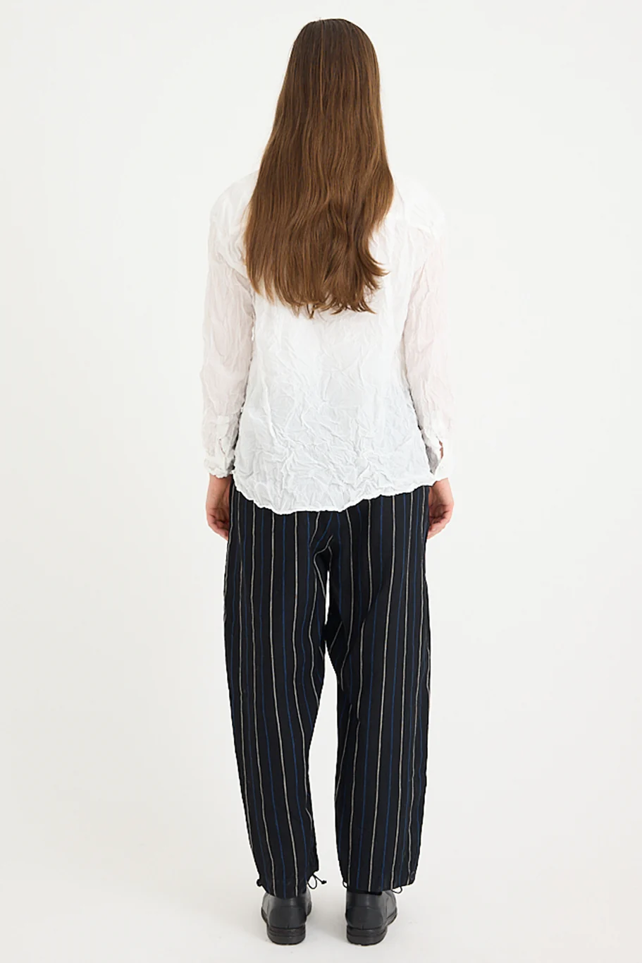 Pas De Calais - Washed Cotton Crinkle Stand Collar Shirt - Image 10