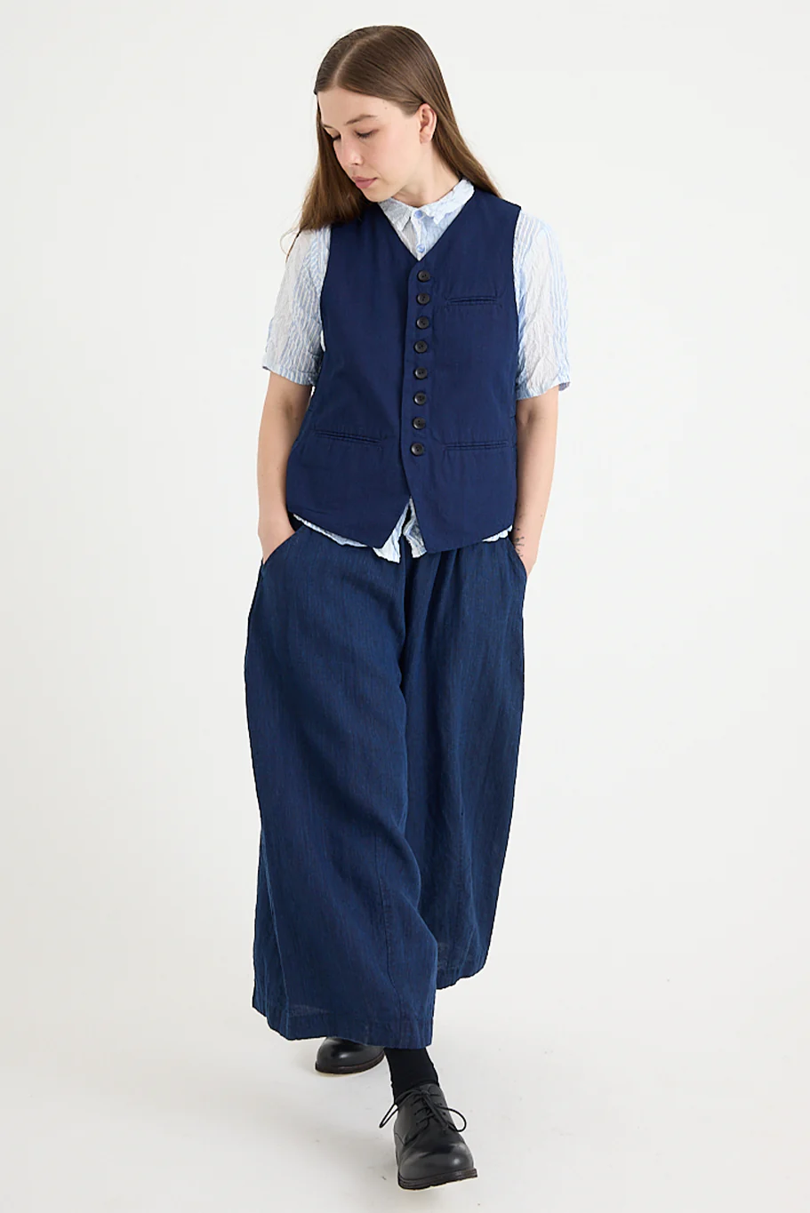 Pas De Calais - Yarn Dye Oxford Relax Pants