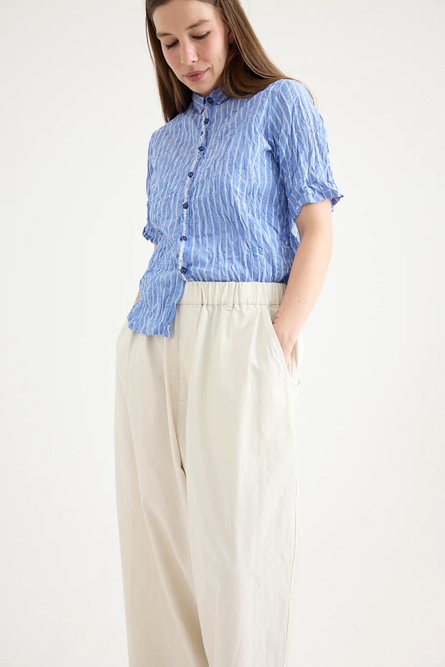 Pas De Calais - Yarn Dye Oxford Relax Pants - Image 10