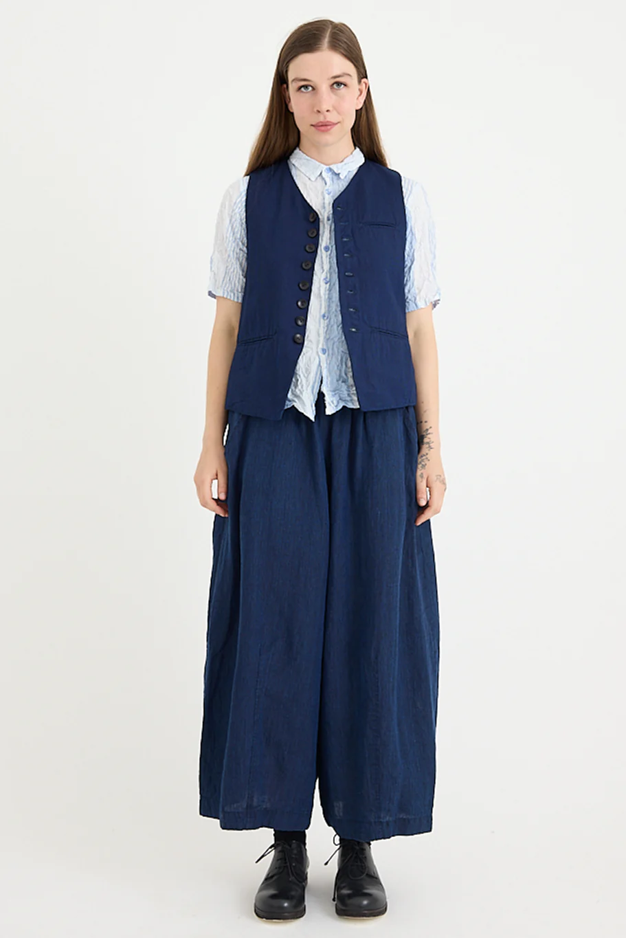 Pas De Calais - Yarn Dye Oxford Relax Pants - Image 2