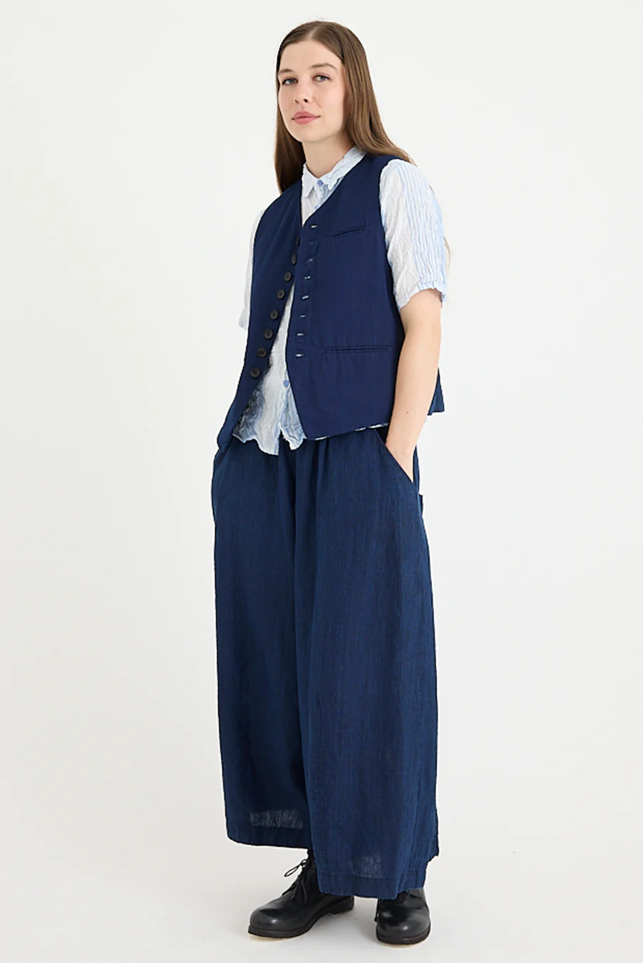 Pas De Calais - Yarn Dye Oxford Relax Pants - Image 3