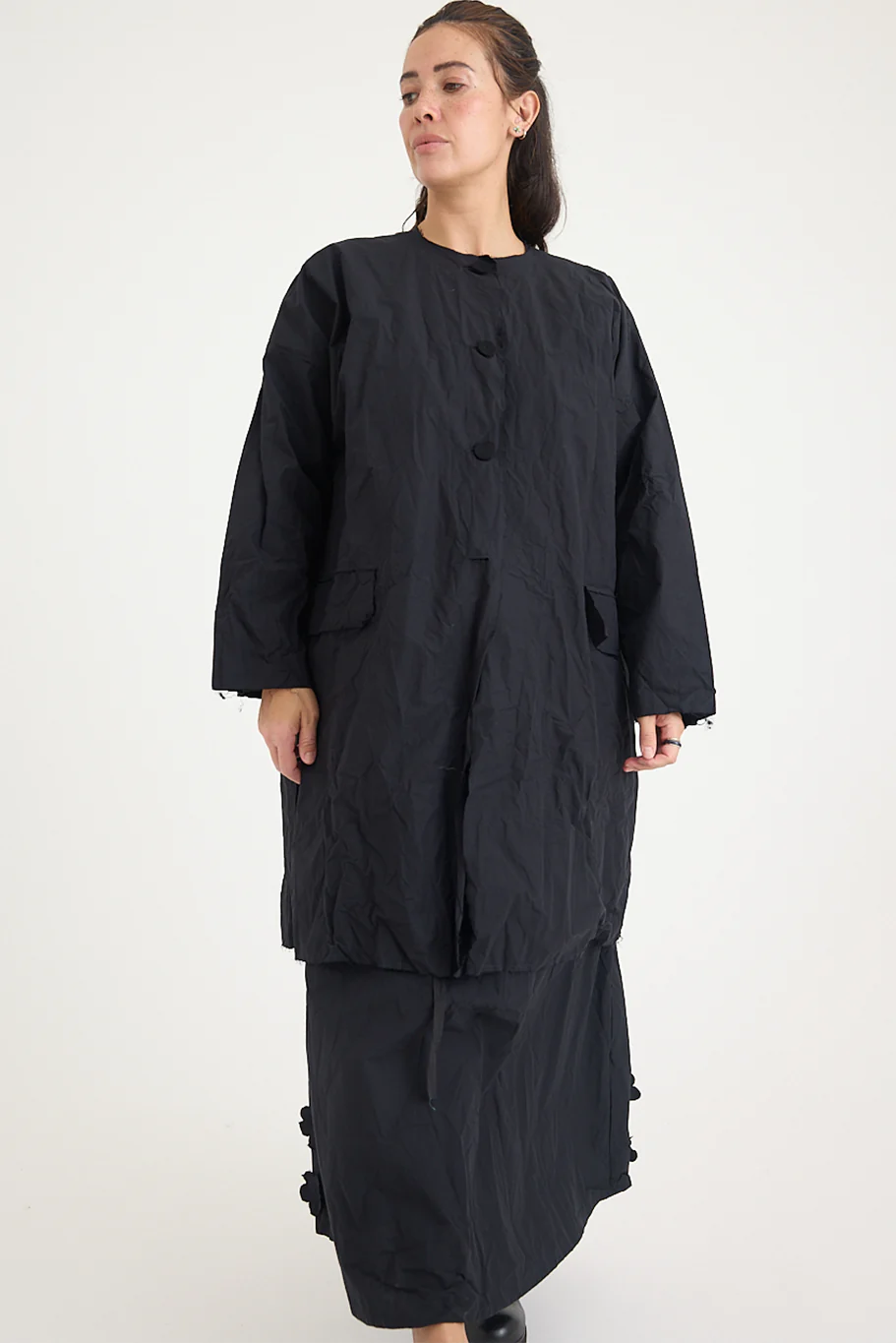 SCHA - "4B-OE" Button Down Volume Coat
