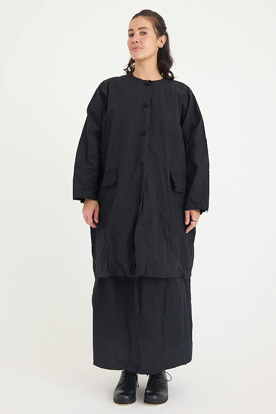 SCHA - "4B-OE" Button Down Volume Coat - Image 5