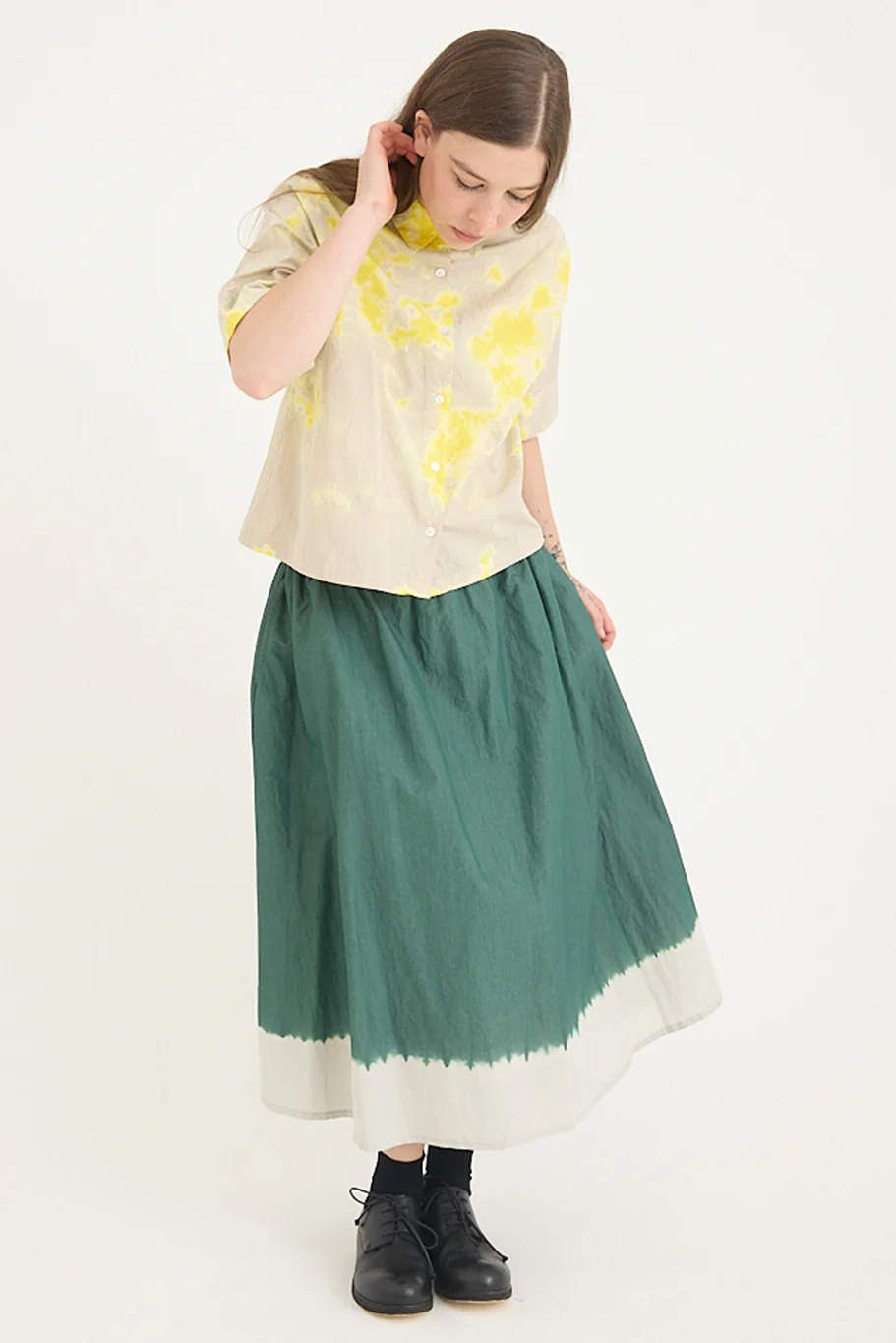 Suzusan - Cotton Pin Stripe Half Sleeve Blouse - Image 2
