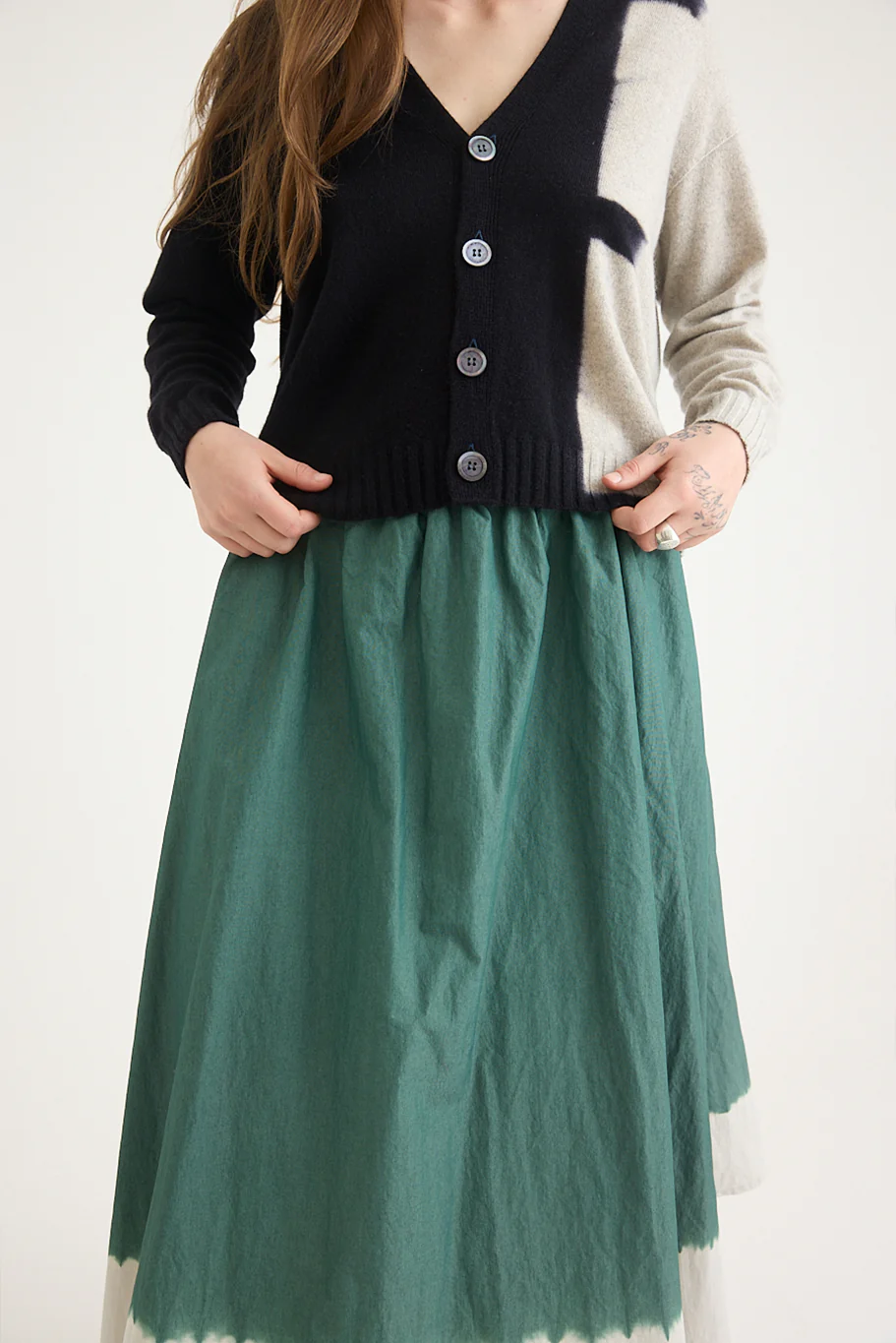Suzusan - Cotton Nylon Flare Skirt - Image 3